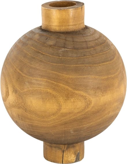 HomeBound by KY | Houten ronde vaas walnut | bloemenvaas