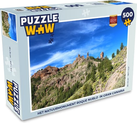 Puzzel Het natuurmonument Roque Nublo in Gran Canaria - Legpuzzel - Puzzel 500 stukjes