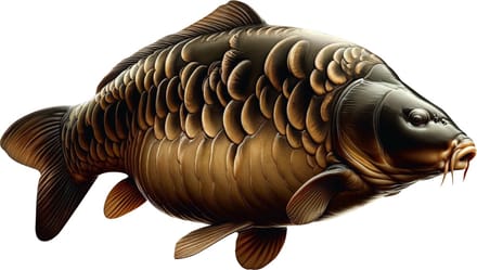 Vissticker Dark Mirror 50 cm Rechts Vis Sticker Spiegelkarper Vis Vissen Carp Stickers Karpersticker