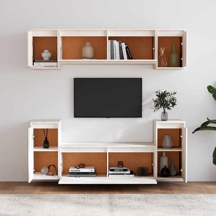 vidaXL - Tv-meubelen - 6 - st - massief - grenenhout - wit