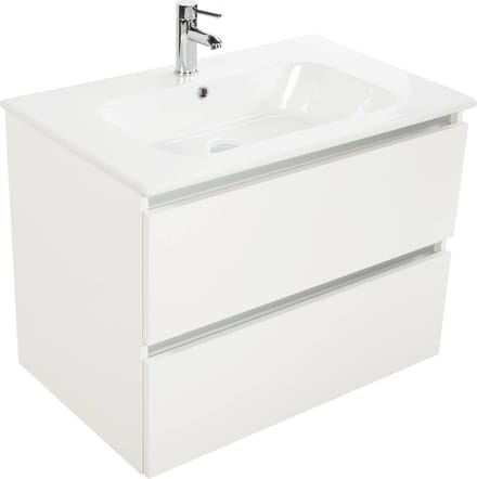 Saqu Gaia Badkamermeubel Set - 80x52 cm - Voorgemonteerd - Wit - Wastafelmeubel - Badmeubel
