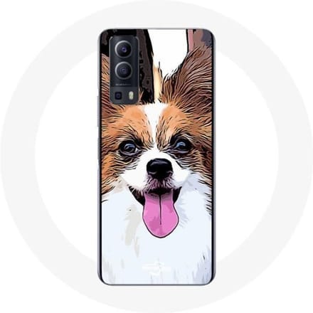 Coque Vivo Y72 Épagneul nain continental papillon Chiot Blanc et marron