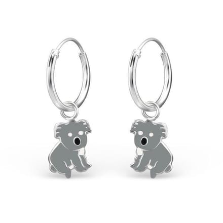 Princess Oorbellen Koala L - Zilver E-Coating - Dier - ∅9mm