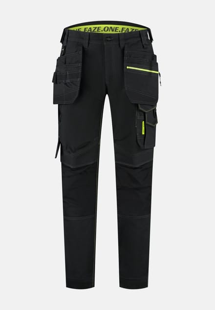 Faze.One Tracker 8K Denim Holster Werkbroek - Zwart - Maat 46 | Stretch | Heren