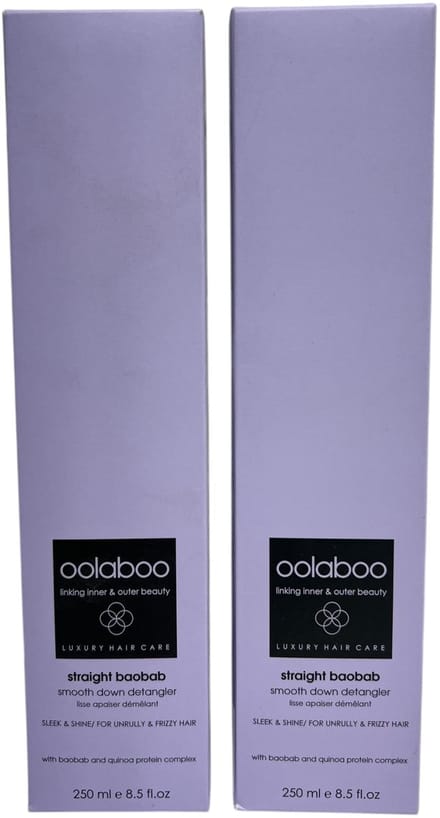 2x Oolaboo Straight Baobab Smooth Down Detangler 250 ml