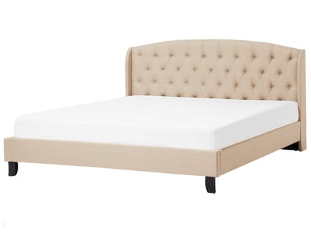 BORDEAUX - Tweepersoonsbed - Beige - 180 x 200 cm - Polyester
