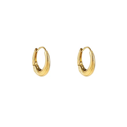 Go Dutch Label Oorringen Medium Striped Drop Hoop Goud