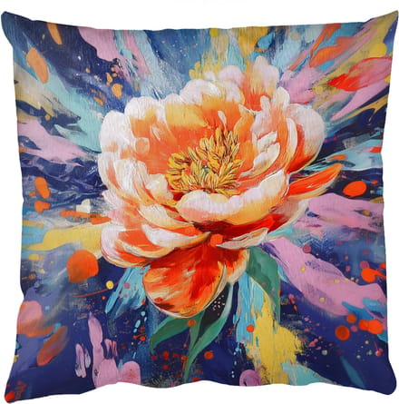 Sierkussens - Kussentjes Woonkamer - 60x60 cm - Bloemexplosie - Felle spatten - Dynamisch