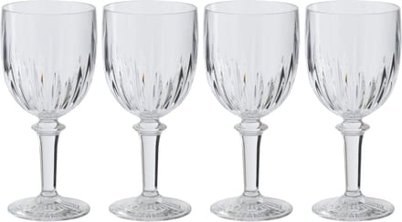 J-Line wijnglas Acryl - kunststof - transparant - doos van 4