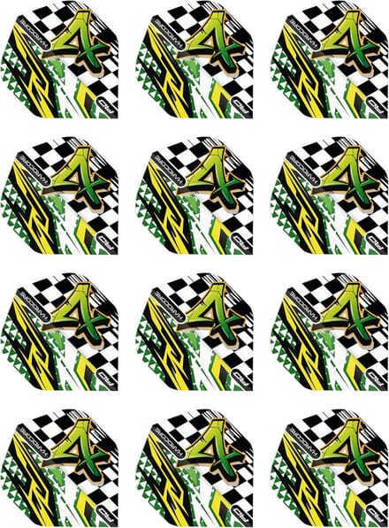 Dartpijlen Flights Set - 12 Stuks (4 Sets) - Zwart, Wit & Groen