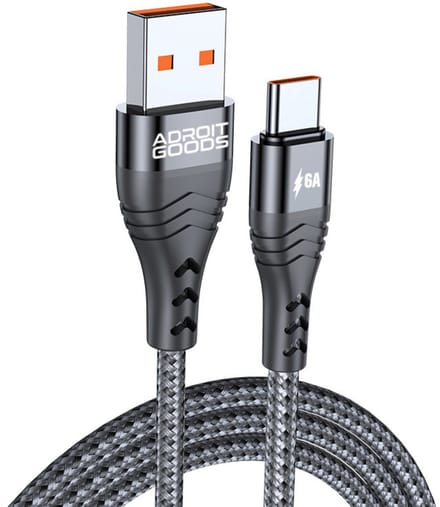 AdroitGoods 66W Type-C SuperCharge Kabel – Ultieme 6A Snelheid & Duurzame Precisie - USB naar Type-C datakabel - 1m