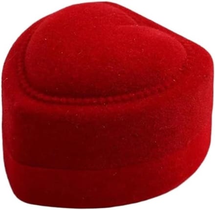Ringendoosje Hartvorm - Sieradenhouder - Sieraden Presenteren - Fluwelen Binnenkant - 2 stuks - Rood