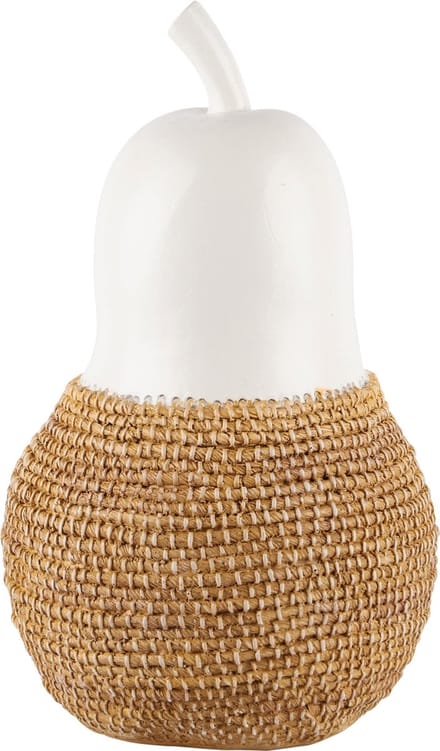 Dekoratief | Deco peer wit/beige, resina, 13x13x21cm | A240359
