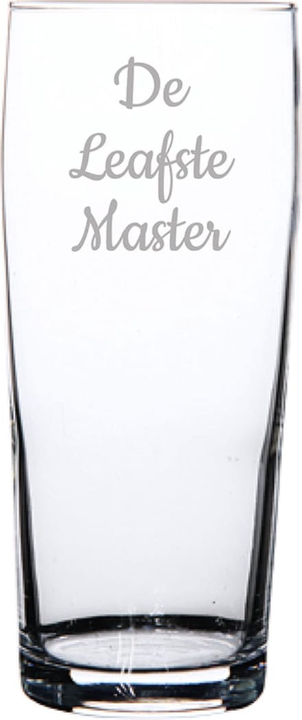 Gegraveerde bierfluitje 19cl De Leafste Master