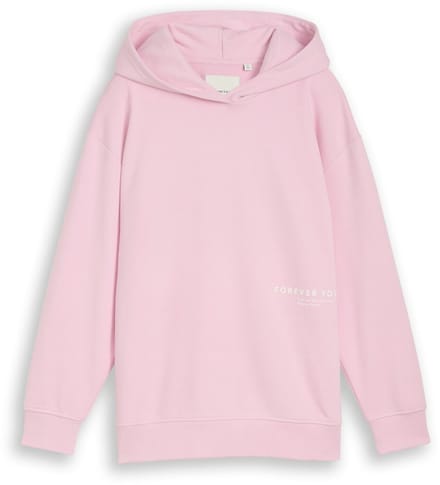 Tom Tailor - Oversized hoodie-sweatshirt met print op de rug - Maat 152 - cold pink