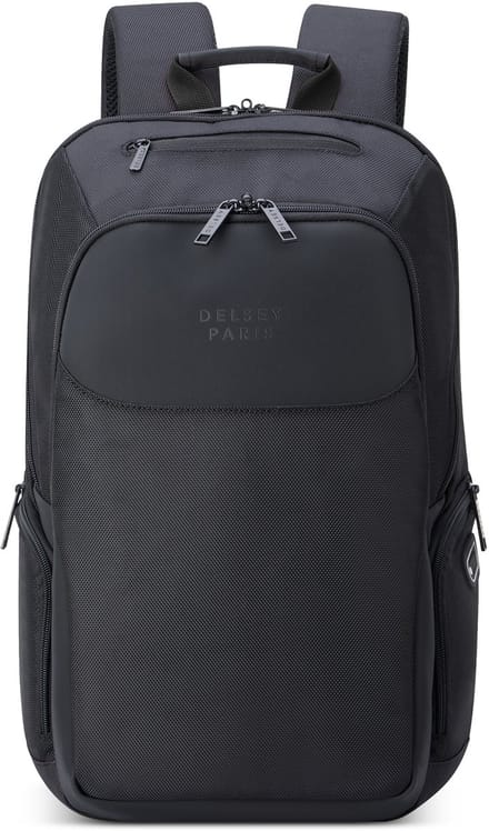Delsey Parvis Plus Laptoprugzak 15.6 inch – 22L – Trolleyband – Recycled Polyester – Black