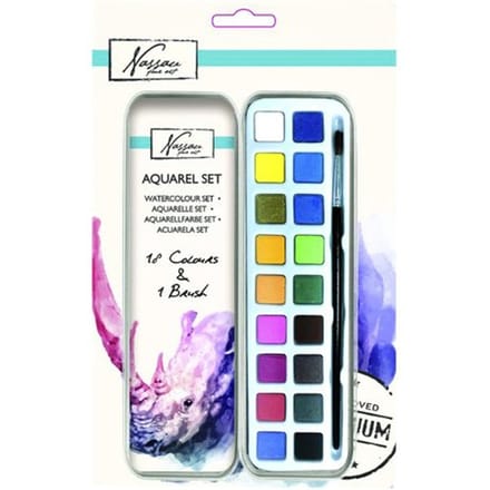 Aquarel verf set - 18 kleuren - 1 penseel | verven voor kinderen | knutselen