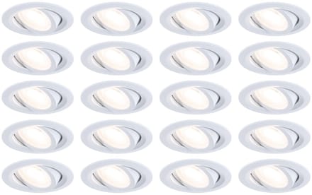 LED-inbouwlamp FixedLED Set van 20 draaibaar 25° 20x4,8W 20x460lm 230V 3000K Wit