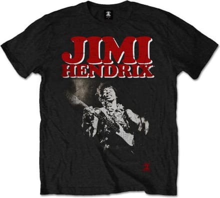 Jimi Hendrix - Block Logo Heren T-shirt - M - Zwart