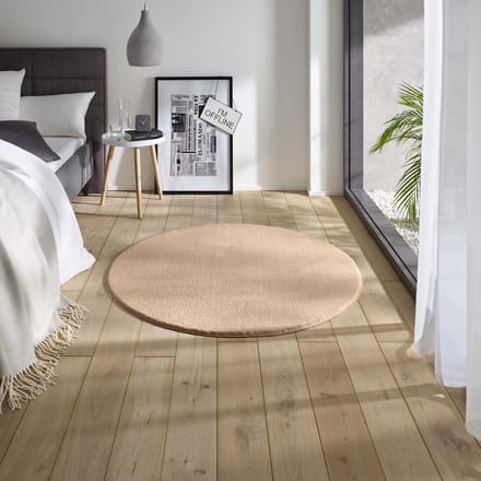 Rond zacht vloerkleed - Loft beige (wasbaar 30°C) 120