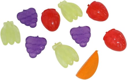 Gerimport IJsblokjesvormen - 10x stuks - herbruikbaar - fruit vormen - plastic ijsblokjes