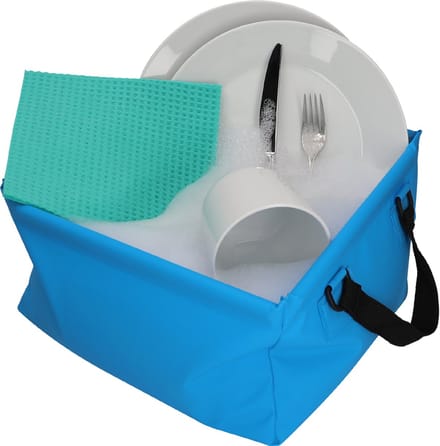 cartrend afwasbak, opvouwbaar, vierkant, 15 liter, blauw