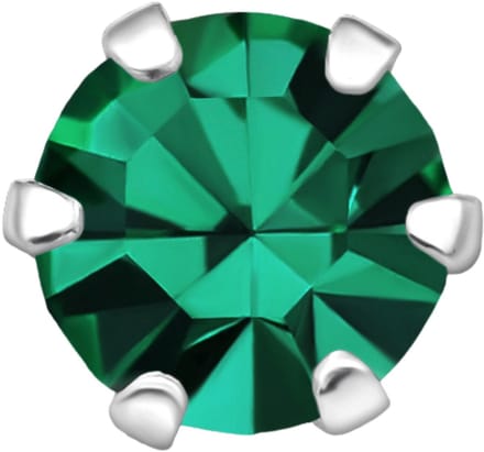 Silberne Runde 5 mm Oorbellen mit Kristallen