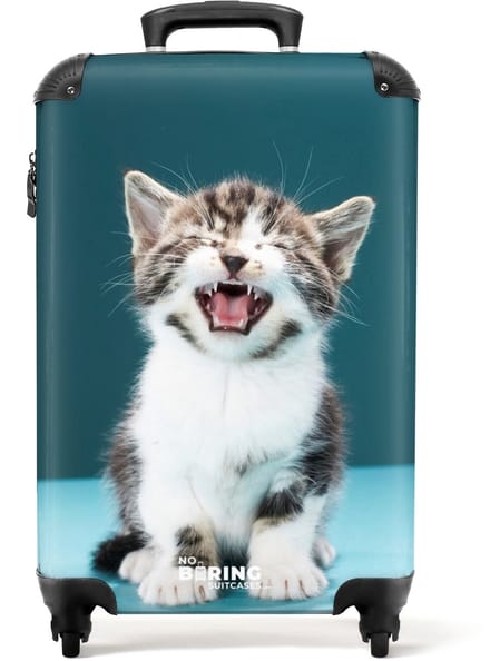 NoBoringSuitcases.com® - Handbagage koffer kitten - Kind koffertje - 55x35x25