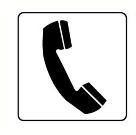 Telefoon sticker, wit zwart 100 x 100 mm