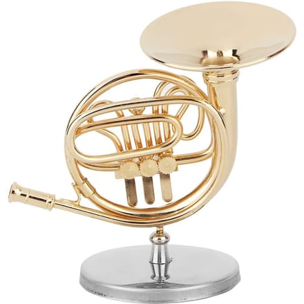 Miniatuur Hoorn Delicaat Gouden Mini Instrument Ornament Decoratie voor Muziekliefhebber beige