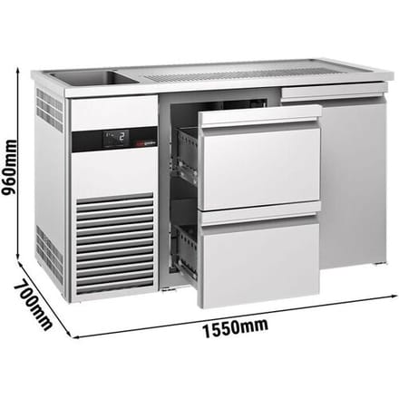 GGM Gastro Biertheke PREMIUM - 1550x700mm - 1 Tür & 2 Schubladen