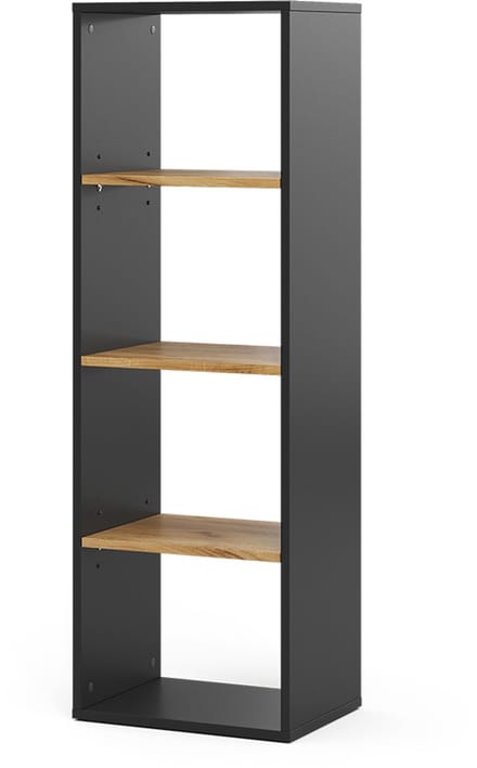Vicco Tomy Boekenkast – 40 x 120 cm 4 compartimenten Antraciet/gouden eik