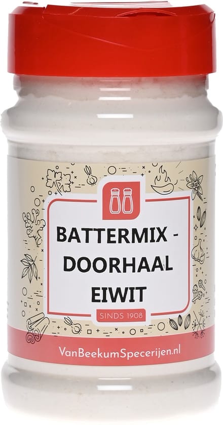 Van Beekum Specerijen - Battermix - Doorhaal Eiwit - Strooibus 200 Gram