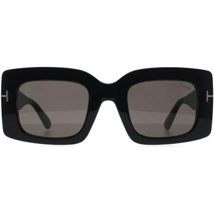 Tom Ford Brigitta FT1188 01A glanzend zwartgrijs met lichte spiegel zonnebril