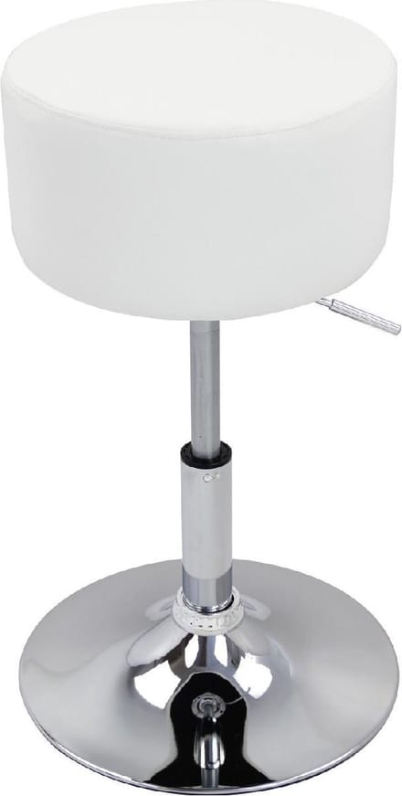 Bolt Edge Ronde Barkruk - Wit - Ergonomisch - Verstelbaar - Zithoogte 52-67cm - Set van 1