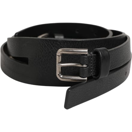 Dolce & Gabbana Zwarte Dubbele Band Leren Gouden Gesp Riem