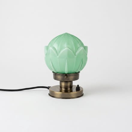 Tafellamp Lotus Mint 20's Brons - Art Deco Trade