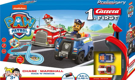 Carrera FIRST Racebaan - FIRST PAW Patrol - R N Rescue - Chase vs. Marshall - 3,5m