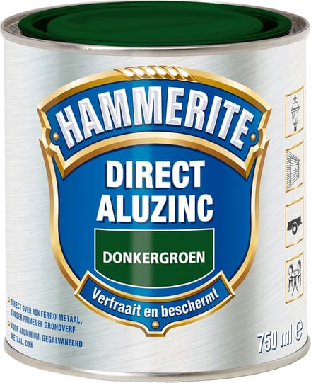 Hammerite - Direct Over Aluzinc Metaallak - Donker Groen - 750 ml