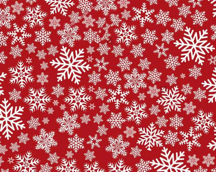 Kerst Placemat vinyl | Sneeuwvolkjes Rood / Wit | 6 stuks