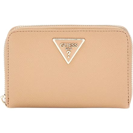 GUESS Portemonnee Laurel SLG Medium Zip Around Wallet Beige Lichtbruin
