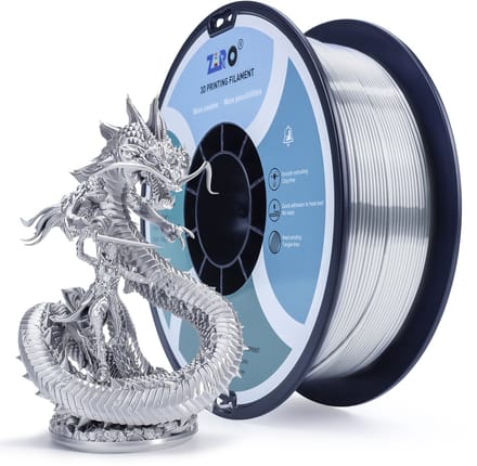 ZIRO Silky PLA 1.75mm – Silver – 1KG – Metallic Glans 3D Printer Filament
