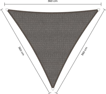 Sunfighters driehoek schaduwdoek - 3,6 x 3,6 x 3,6 m - Grijs - Waterdoorlatend