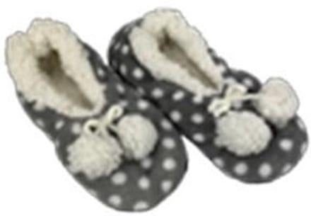 Pantoffel laag model balletjes - Grijs / Wit - Maat 33/34 - kinderpantoffel / slof