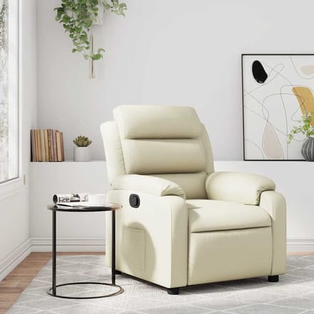 vidaXL - Fauteuil - verstelbaar - kunstleer - crèmekleurig