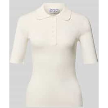 Gebreid shirt met 1/2-mouw en polokraag