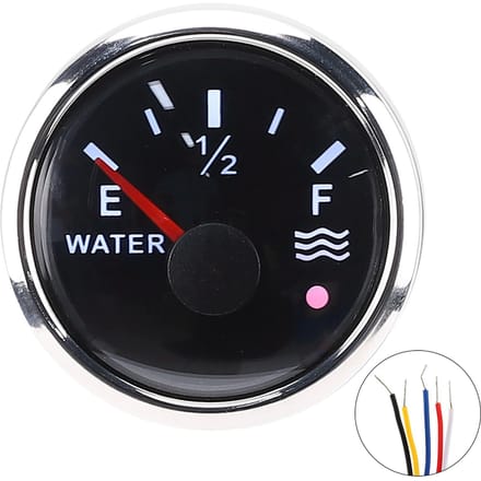 52mm2in Waterniveaumeters 9?32V DC Slim Alarm voor Marine Boot RV 0?190 ohm Europese Sensor black