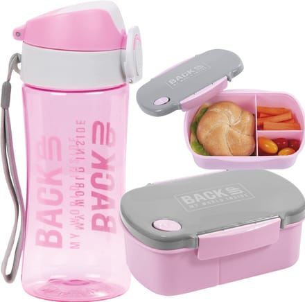 BackUp Bidon & Lunchbox Set - Roze 400ml - BPA-Vrij
