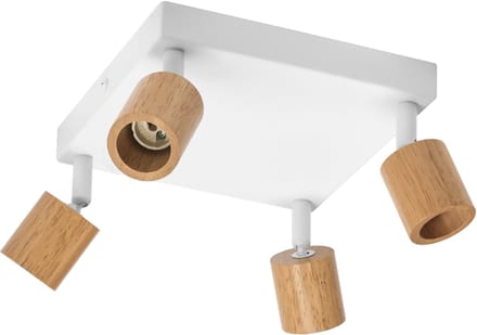 OSRAM LED Spot Brick plafondlamp 4xGU10 plaat wit hout, viervoudige spotbalk 230V met verstelbare spots