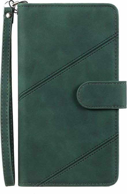Hoesje geschikt voor iPhone 7 - Bookcase - Koord - Pasjeshouder - Portemonnee - Kunstleer - Groen